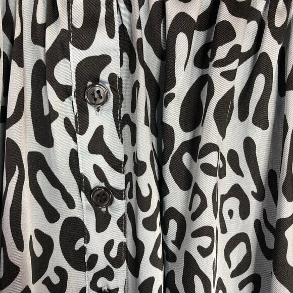 Rebecca Minkoff Top Blue Black Leopard‎ Animal Print Oversized XS - Picture 3 of 9